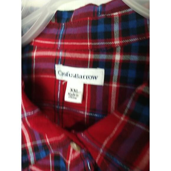 Croft &Barrow Woman XXL Shirt Red Plaid Collared Button Up Casual - Picture 2 of 8